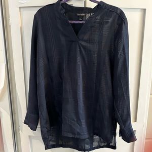 Navy, Banana Republic blouse, Large, long sleeve. Excellent condition